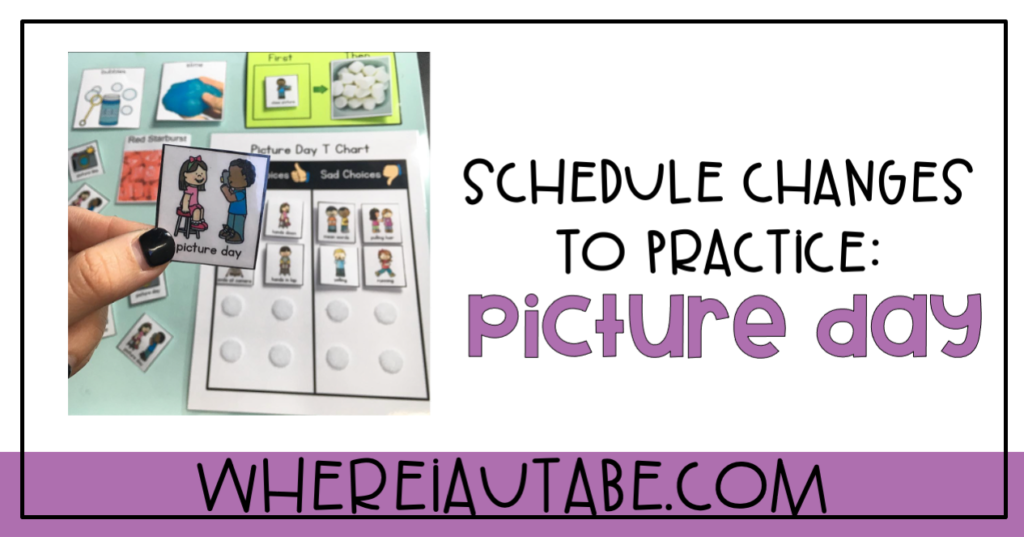 image featuring visual supports for student schedule changes like picture day