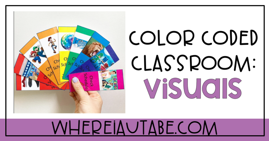 image featuring visuals for a color coded classroom