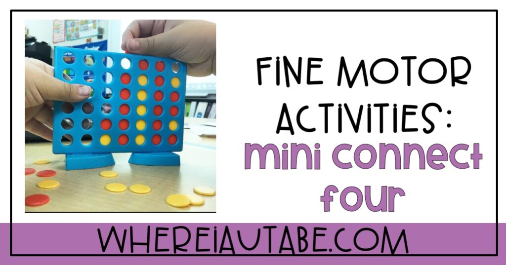 image featuring fine motor activity connect four mini game