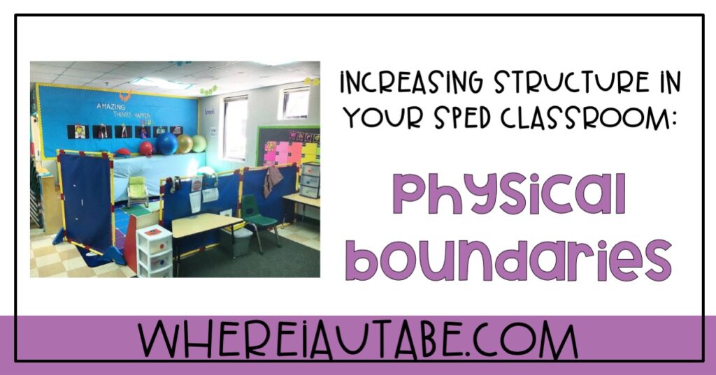 sped classroom set up image featuring break space area in classroom