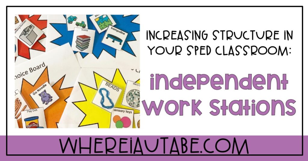 sped classroom setup image featuring personalized visual supports