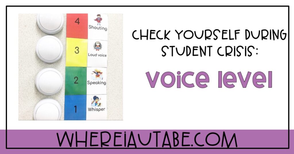 classroom behavior image featuring voice level chart